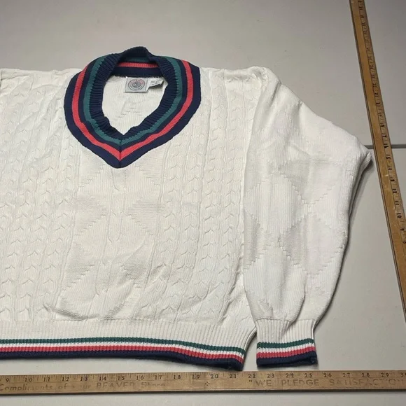 Vintage Cape Isle Knitters | Medium | Made in USA Heritage Tennis Sweater - Picture 5 of 11